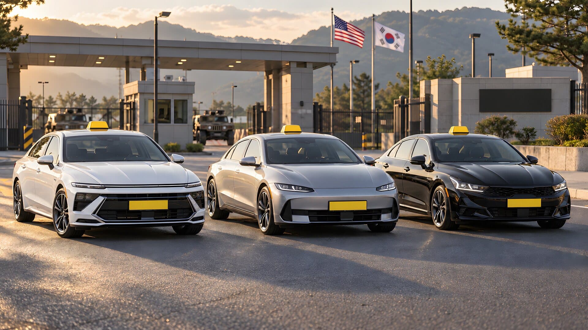 Three Exchange regular sedan taxis